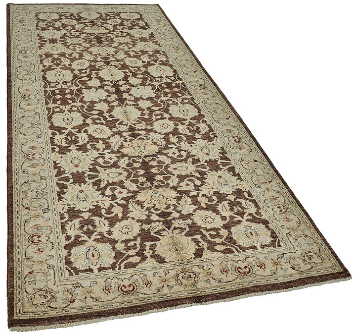 4x9 Beige Traditional Floral Oushak Rug - 51581