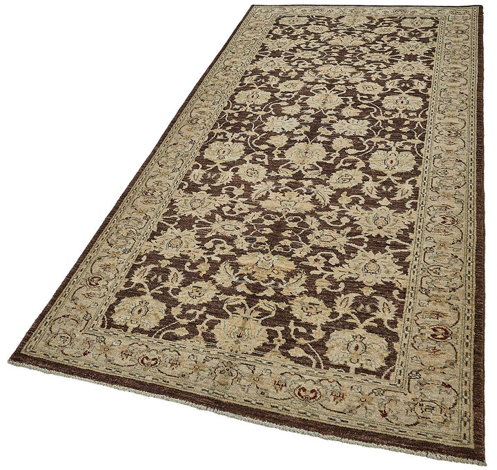 4x9 Beige Traditional Floral Oushak Rug - 51581