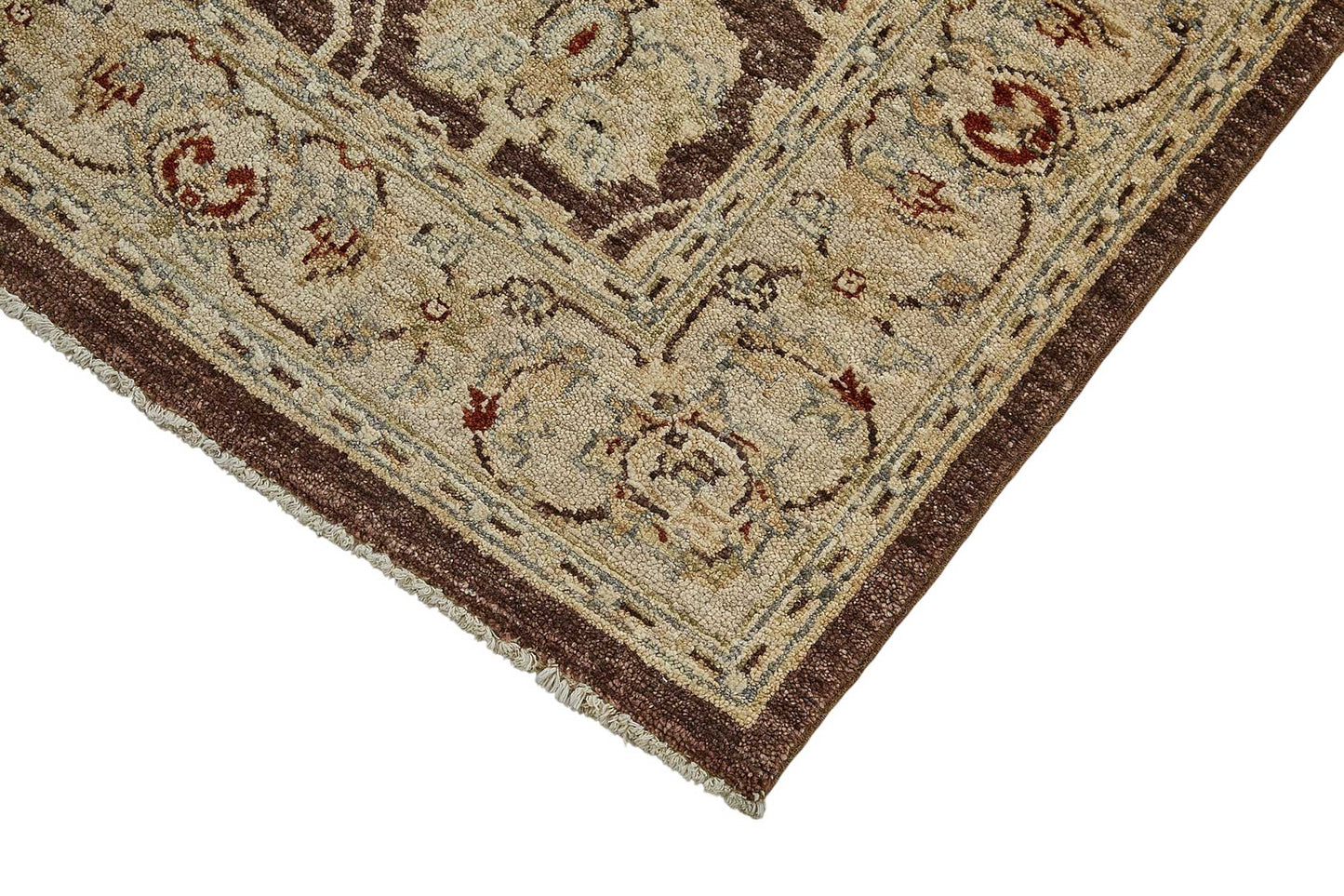 4x9 Beige Traditional Floral Oushak Rug - 51581