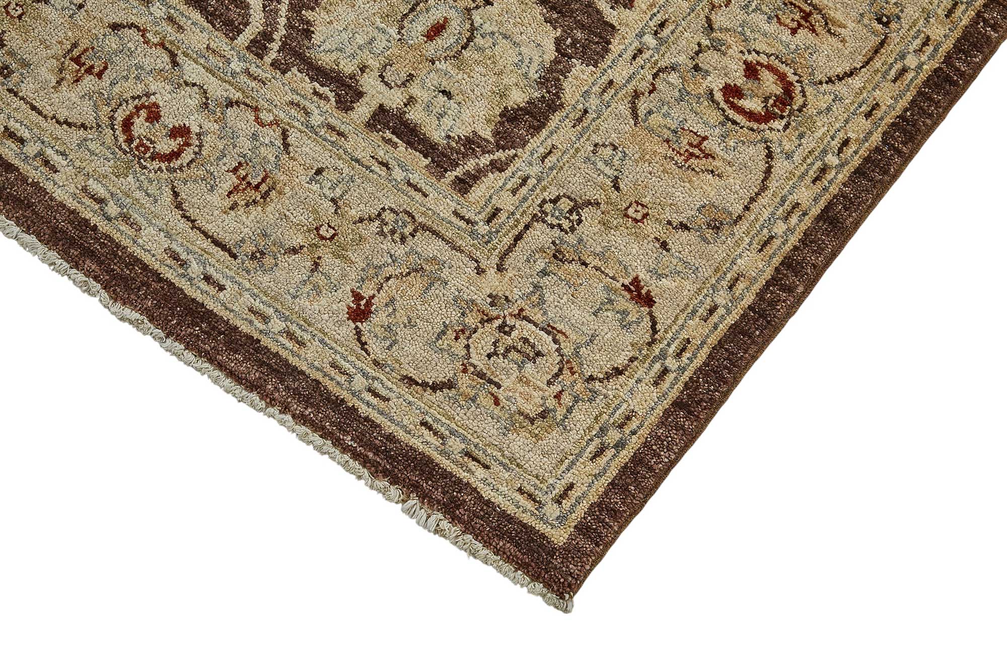 4x9 Beige Traditional Floral Oushak Rug - 51581