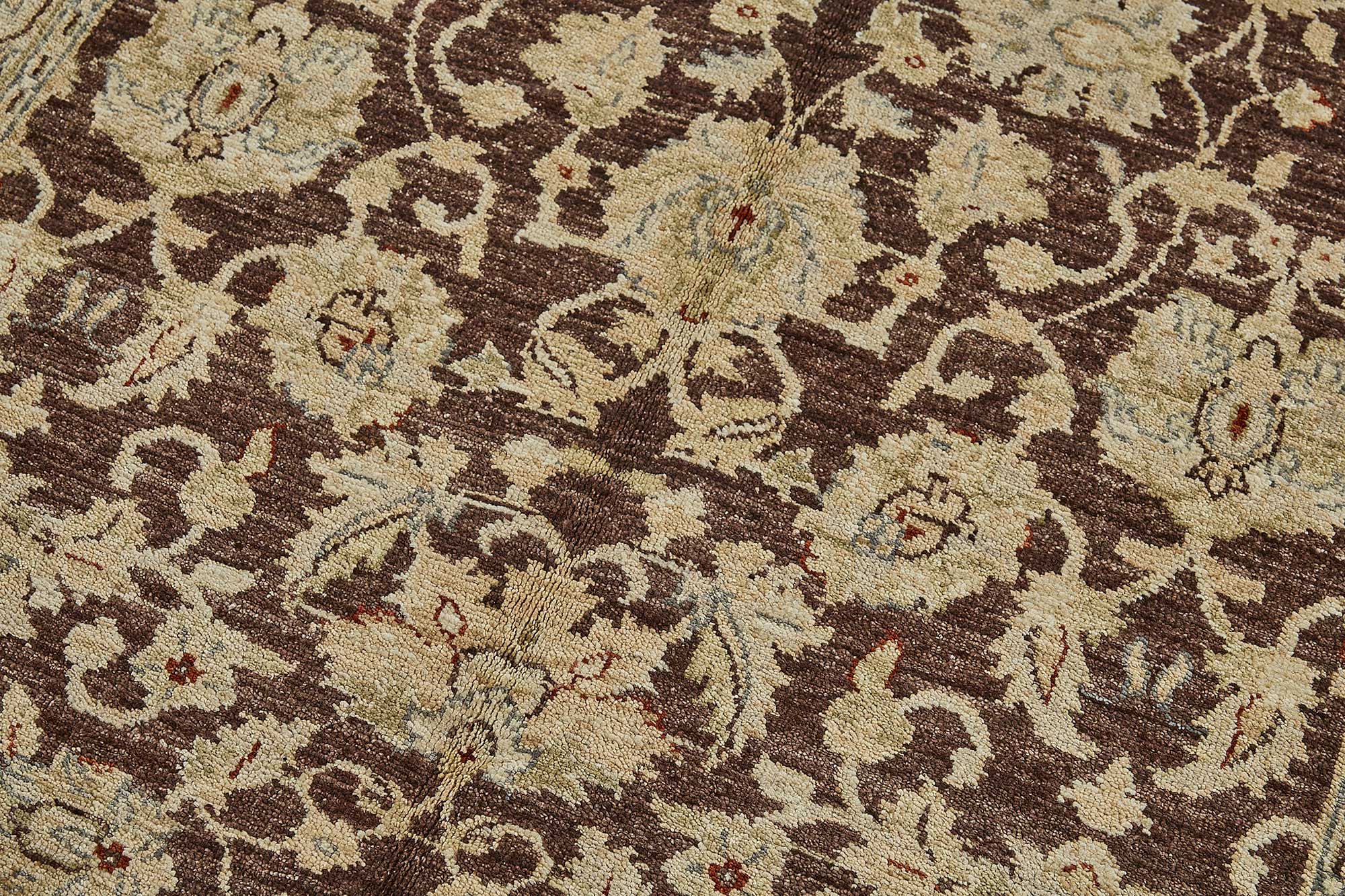 4x9 Beige Traditional Floral Oushak Rug - 51581