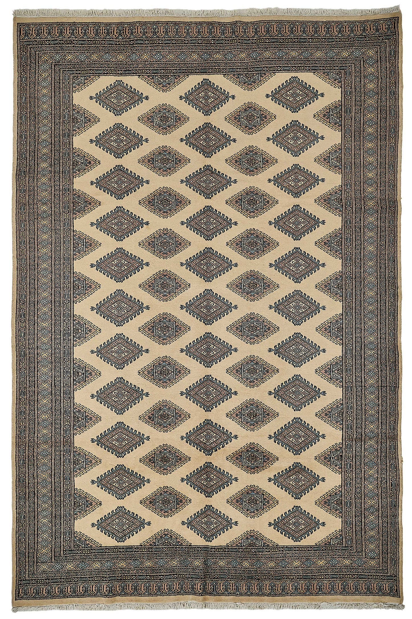 6x9 Beige Traditional Geometric Oushak Rug - 51582