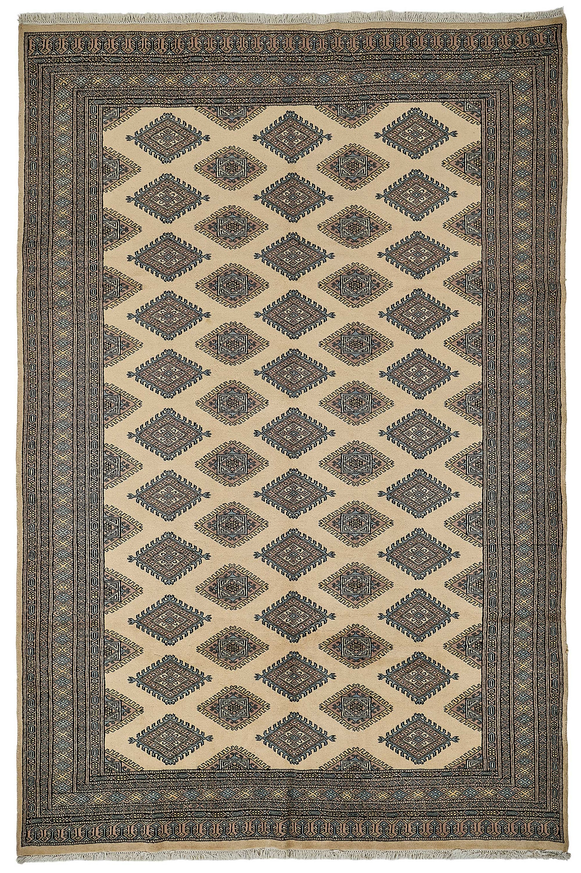 6x9 Beige Traditional Geometric Oushak Rug - 51582