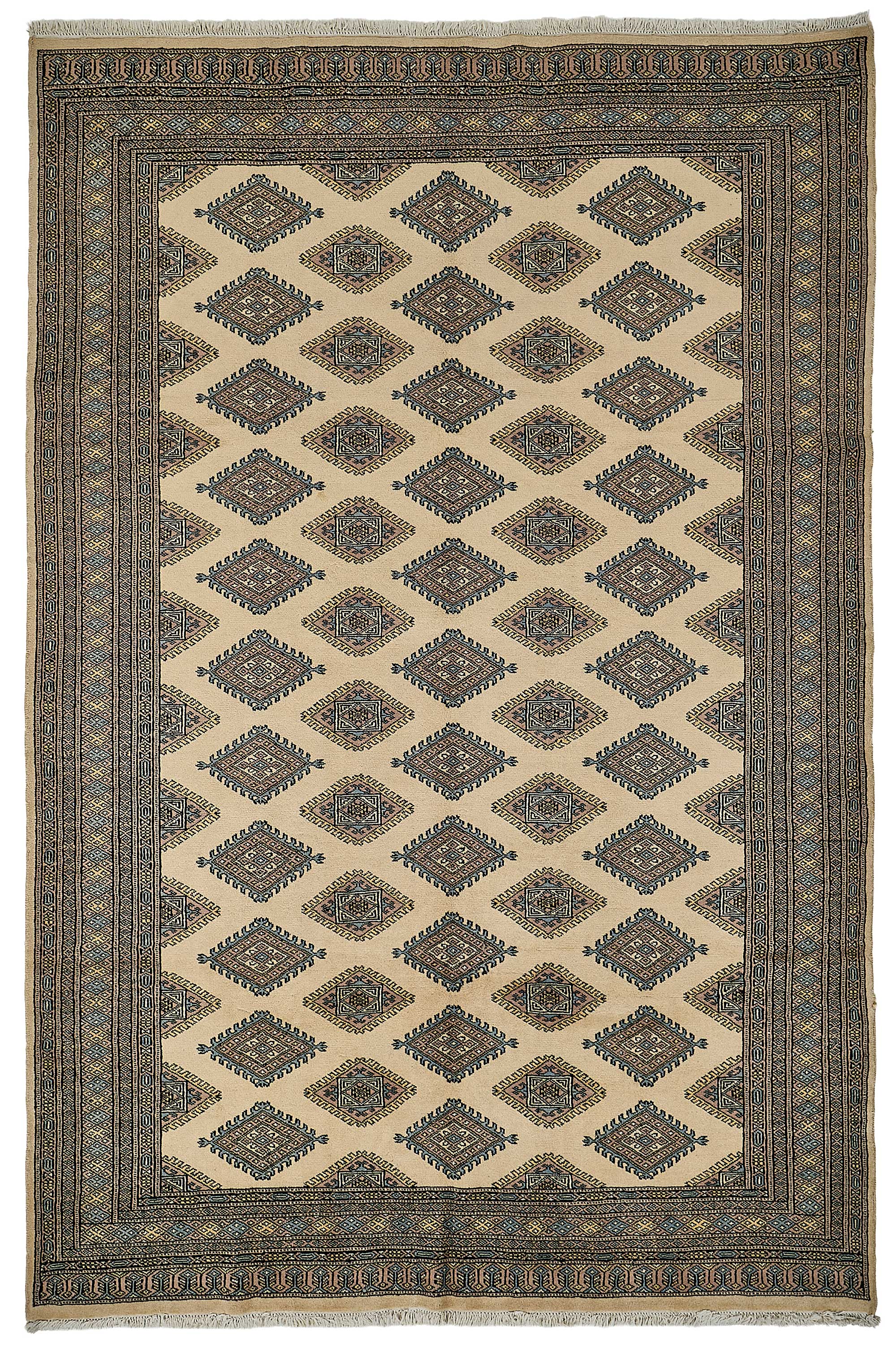 6x9 Beige Traditional Geometric Oushak Rug - 51582