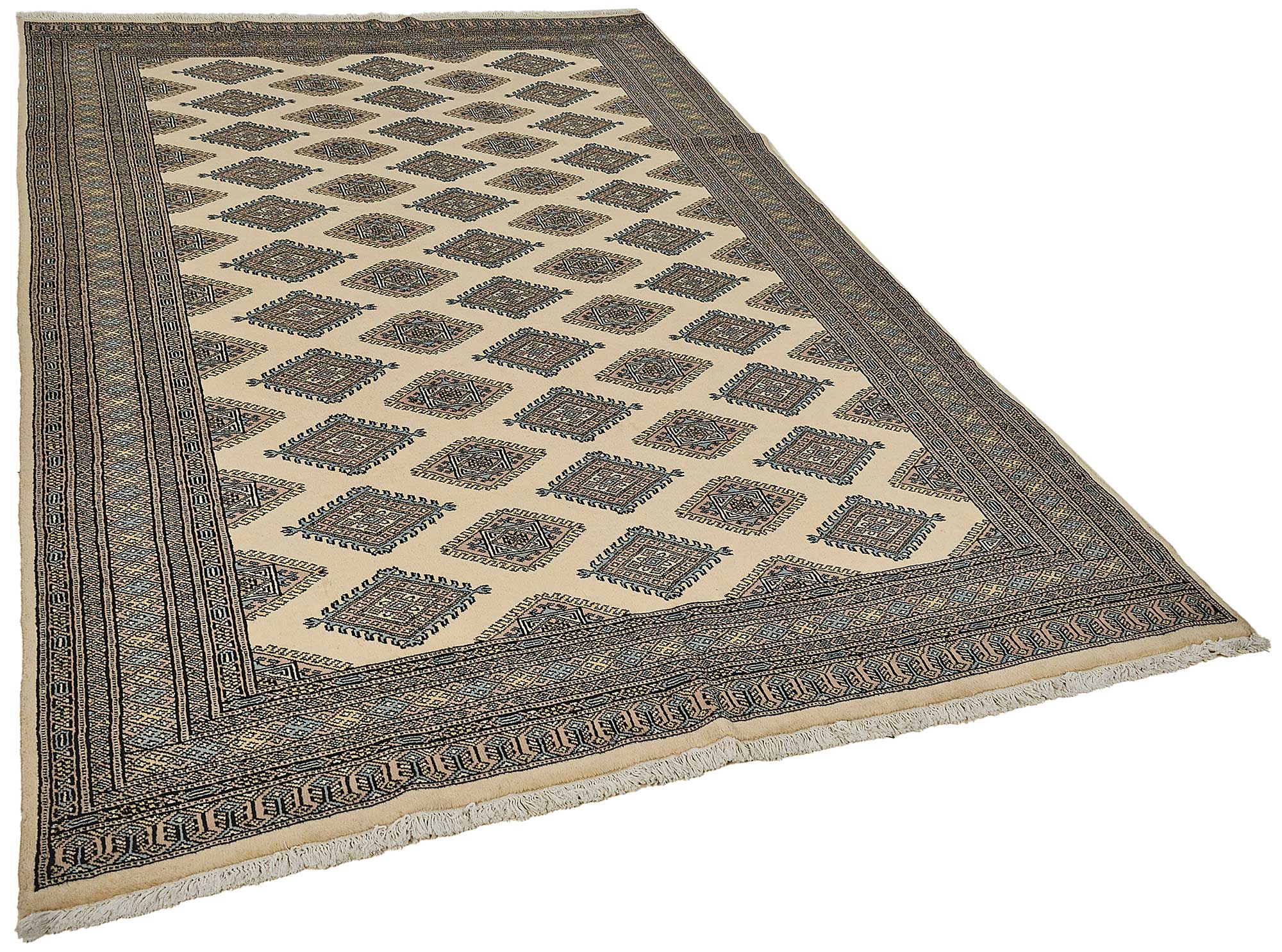 6x9 Beige Traditional Geometric Oushak Rug - 51582