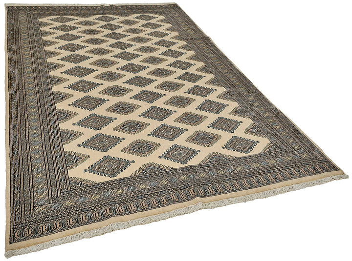 6x9 Beige Traditional Geometric Oushak Rug - 51582