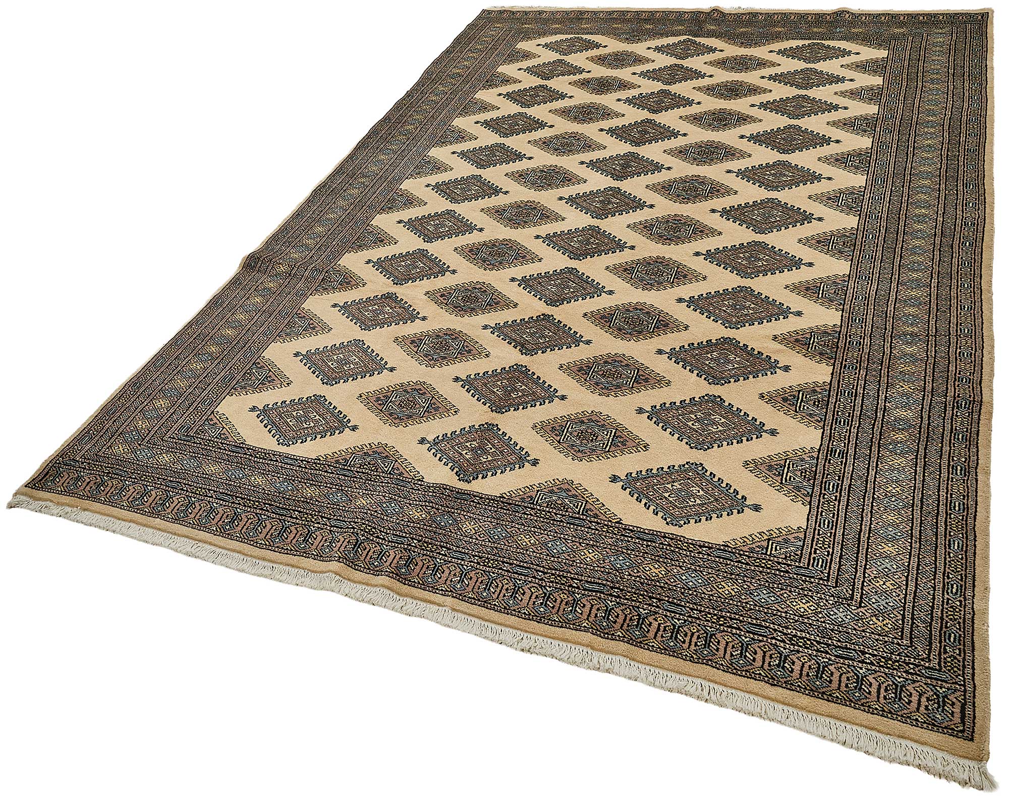 6x9 Beige Traditional Geometric Oushak Rug - 51582