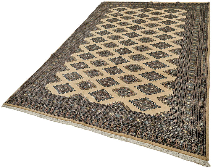 6x9 Beige Traditional Geometric Oushak Rug - 51582