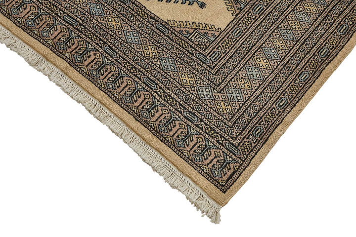 6x9 Beige Traditional Geometric Oushak Rug - 51582