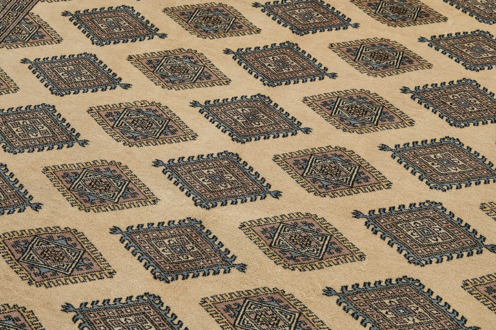6x9 Beige Traditional Geometric Oushak Rug - 51582
