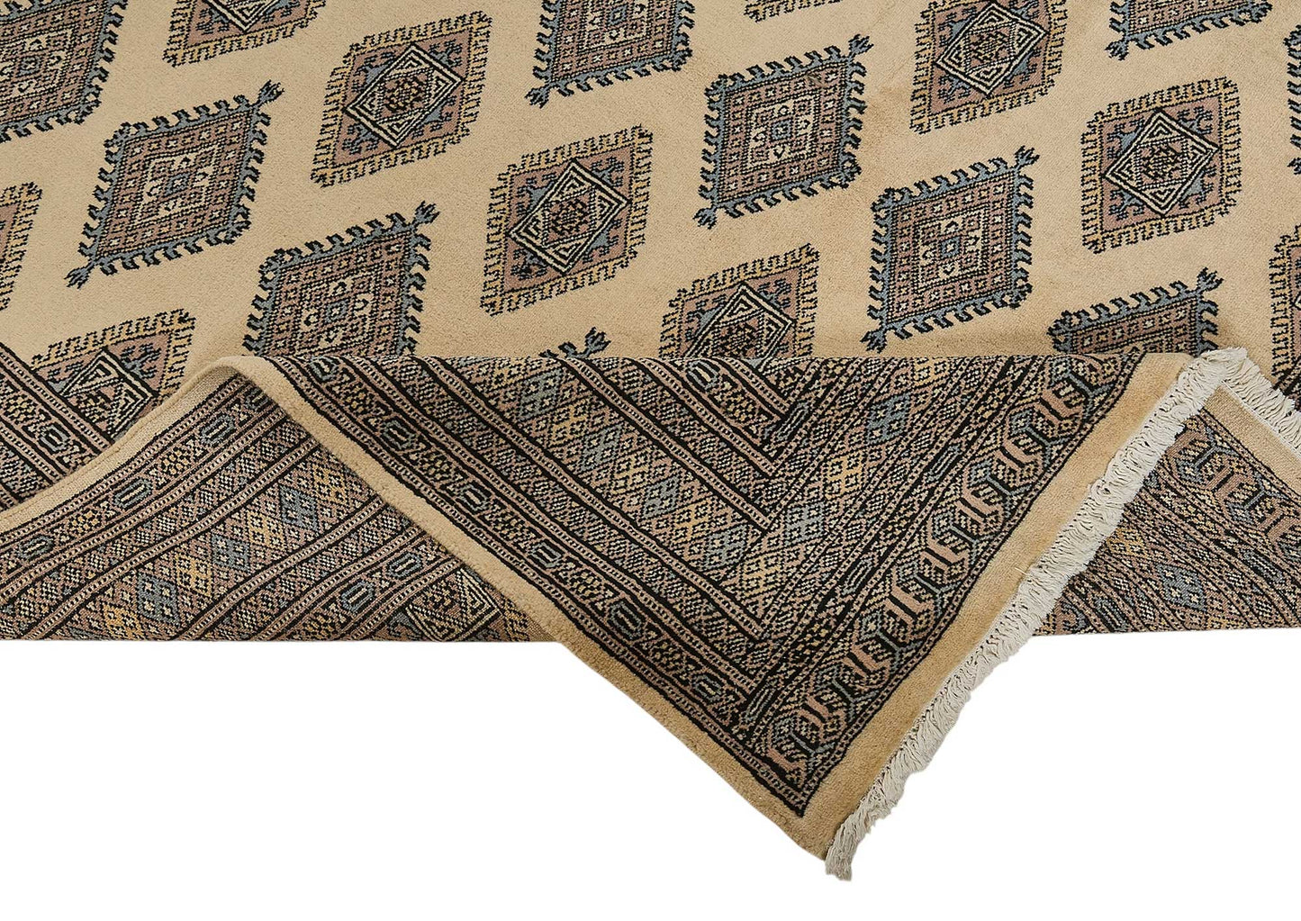 6x9 Beige Traditional Geometric Oushak Rug - 51582