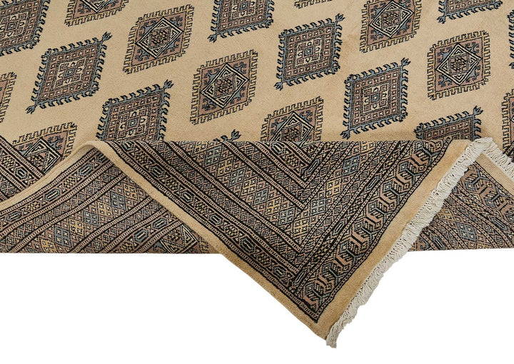 6x9 Beige Traditional Geometric Oushak Rug - 51582