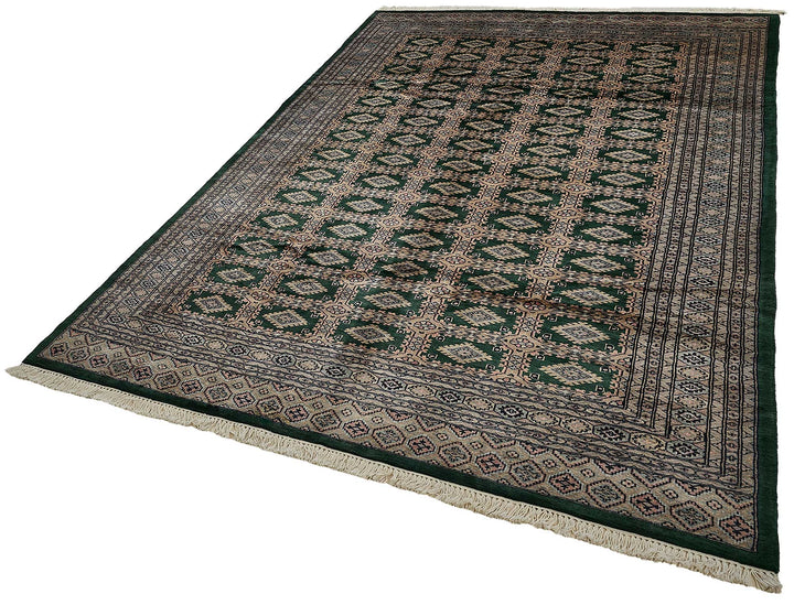 6x9 Green Turkish Geometric Oushak Rug - 51583