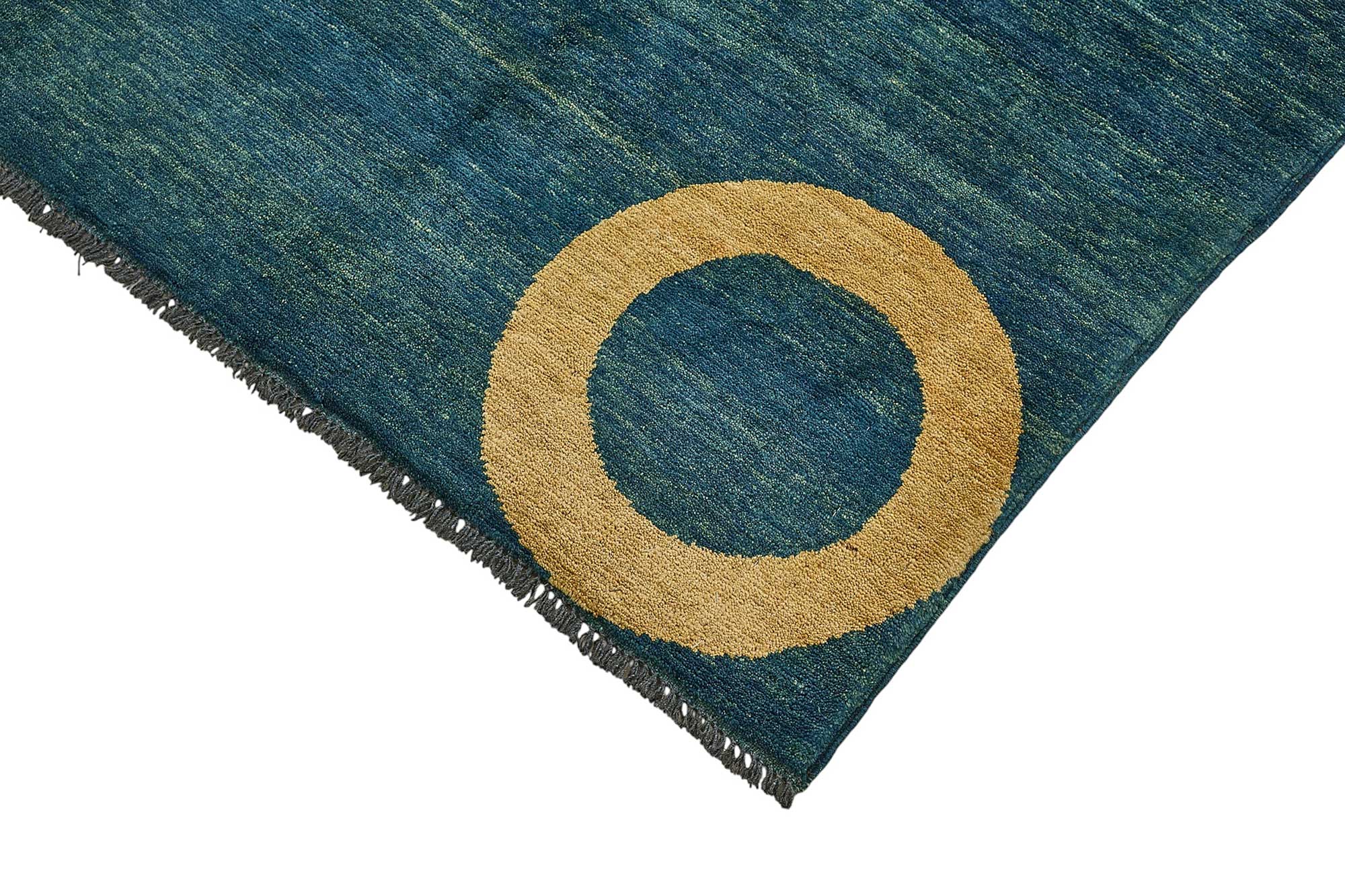 6x9 Blue Geometric Oushak Rug - 51584