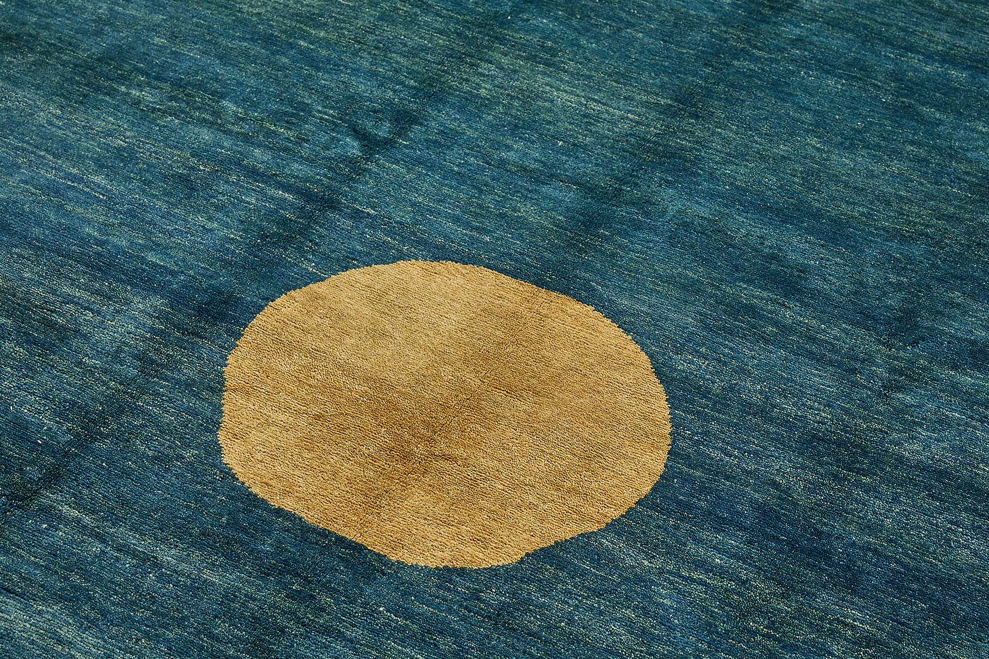 6x9 Blue Geometric Oushak Rug - 51584