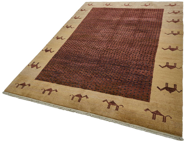 6x9 Red Handmade Tribal Oushak Rug - 51585