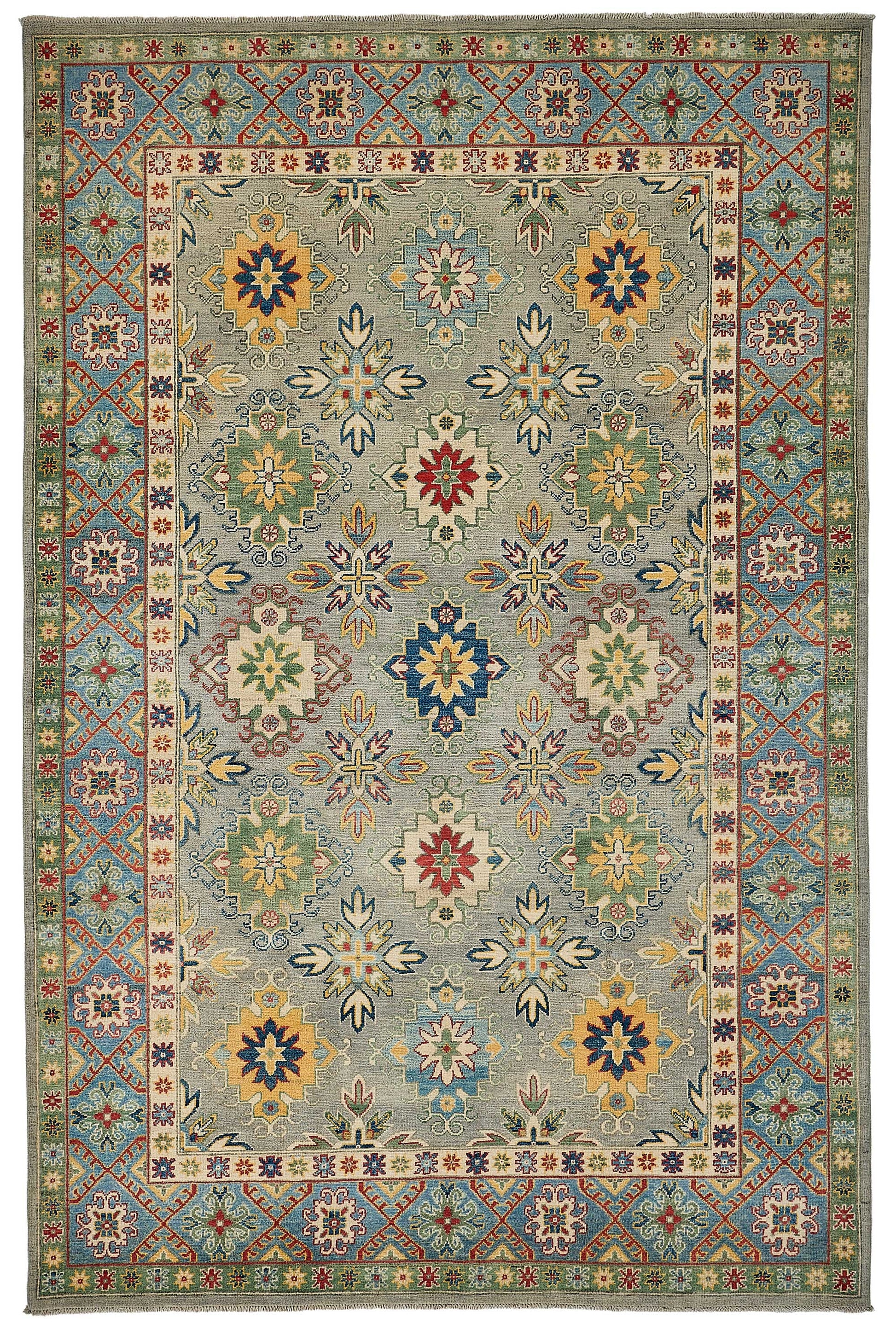 6x10 Blue Handmade Floral Oushak Rug - 51586