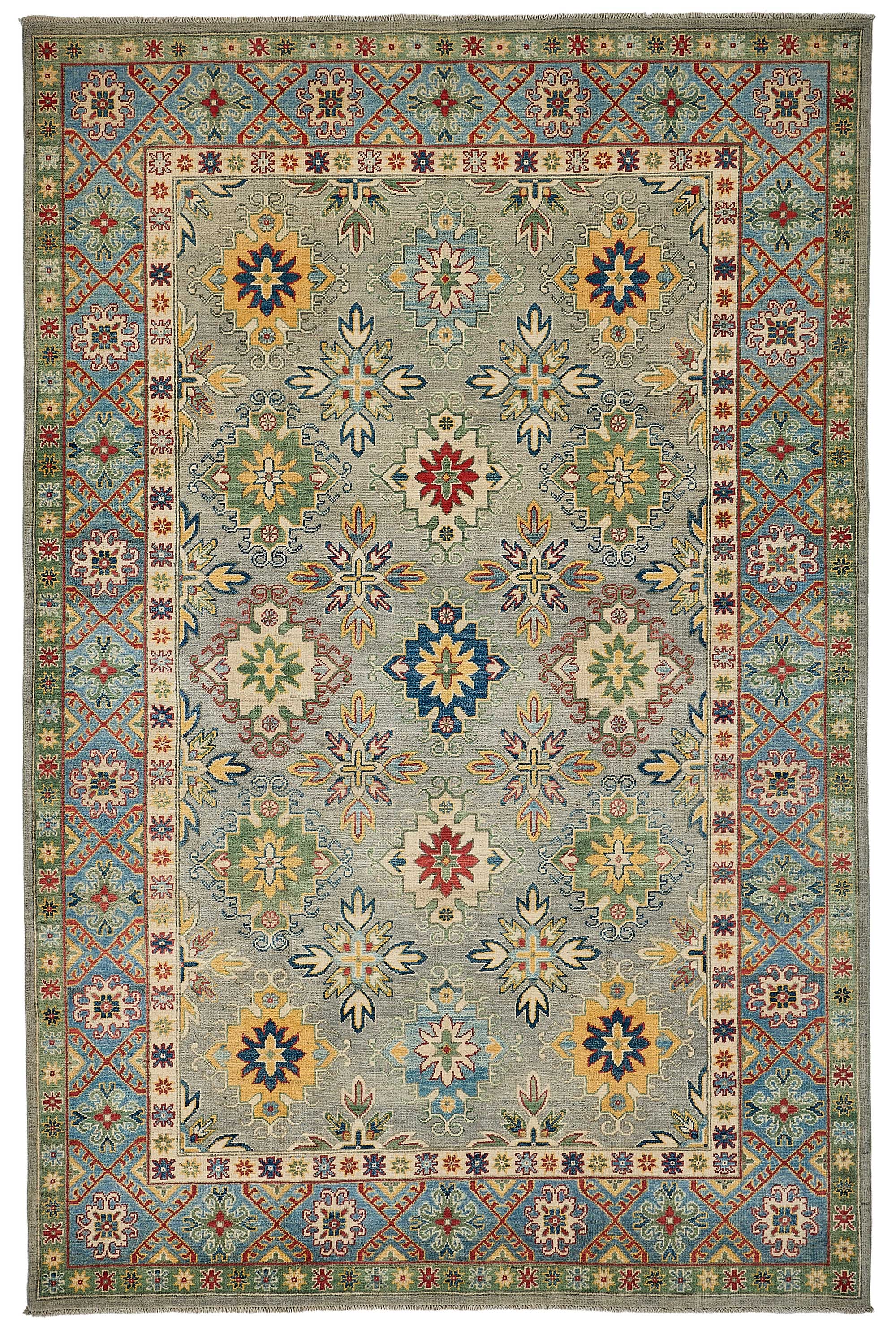 6x10 Blue Handmade Floral Oushak Rug - 51586
