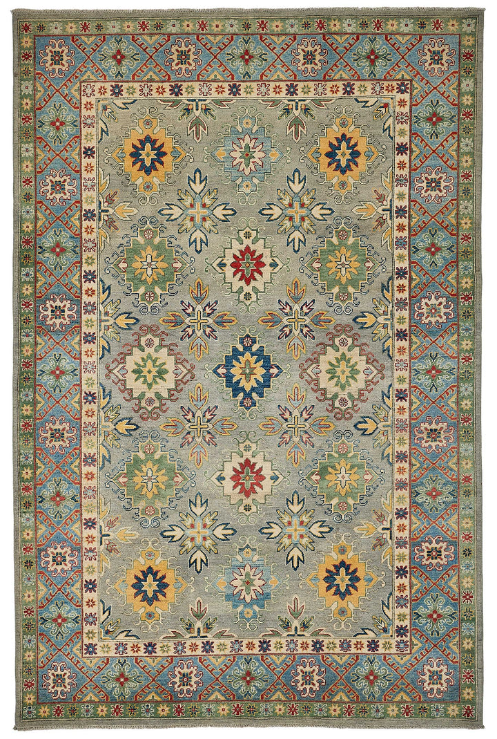 6x10 Blue Handmade Floral Oushak Rug - 51586
