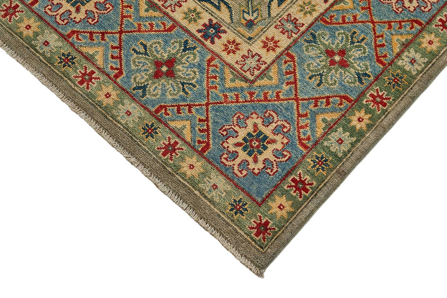 6x10 Blue Handmade Floral Oushak Rug - 51586