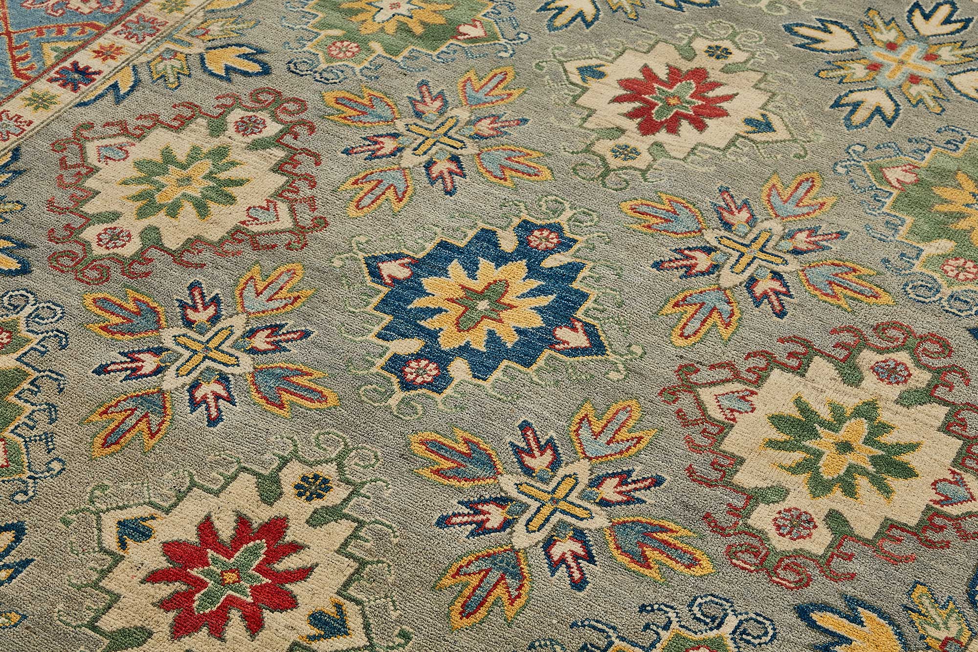 6x10 Blue Handmade Floral Oushak Rug - 51586