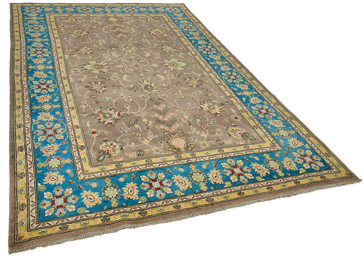 6x10 Blue Turkish Floral Oushak Rug - 51587