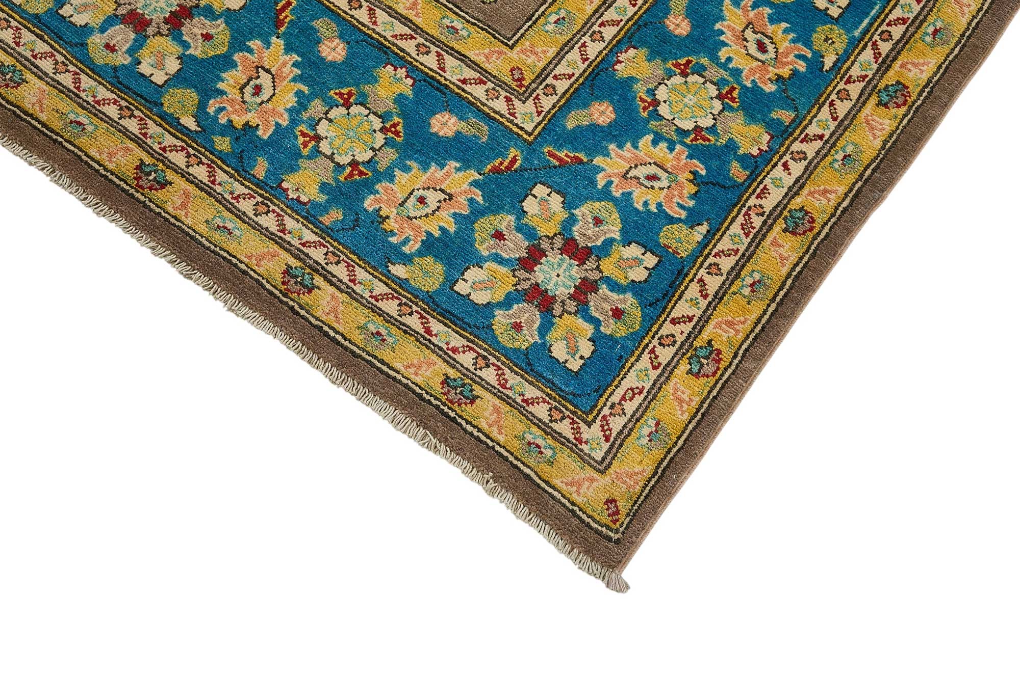 6x10 Blue Turkish Floral Oushak Rug - 51587