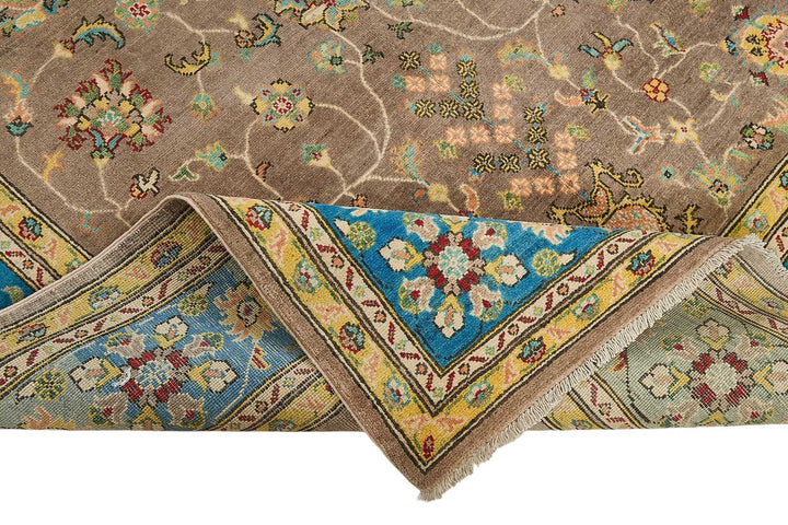 6x10 Blue Turkish Floral Oushak Rug - 51587