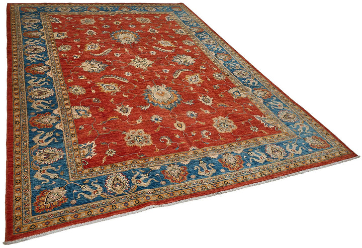7x10 Red Floral Medallion Oushak Rug - 51588