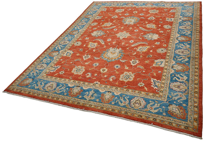 7x10 Red Floral Medallion Oushak Rug - 51588