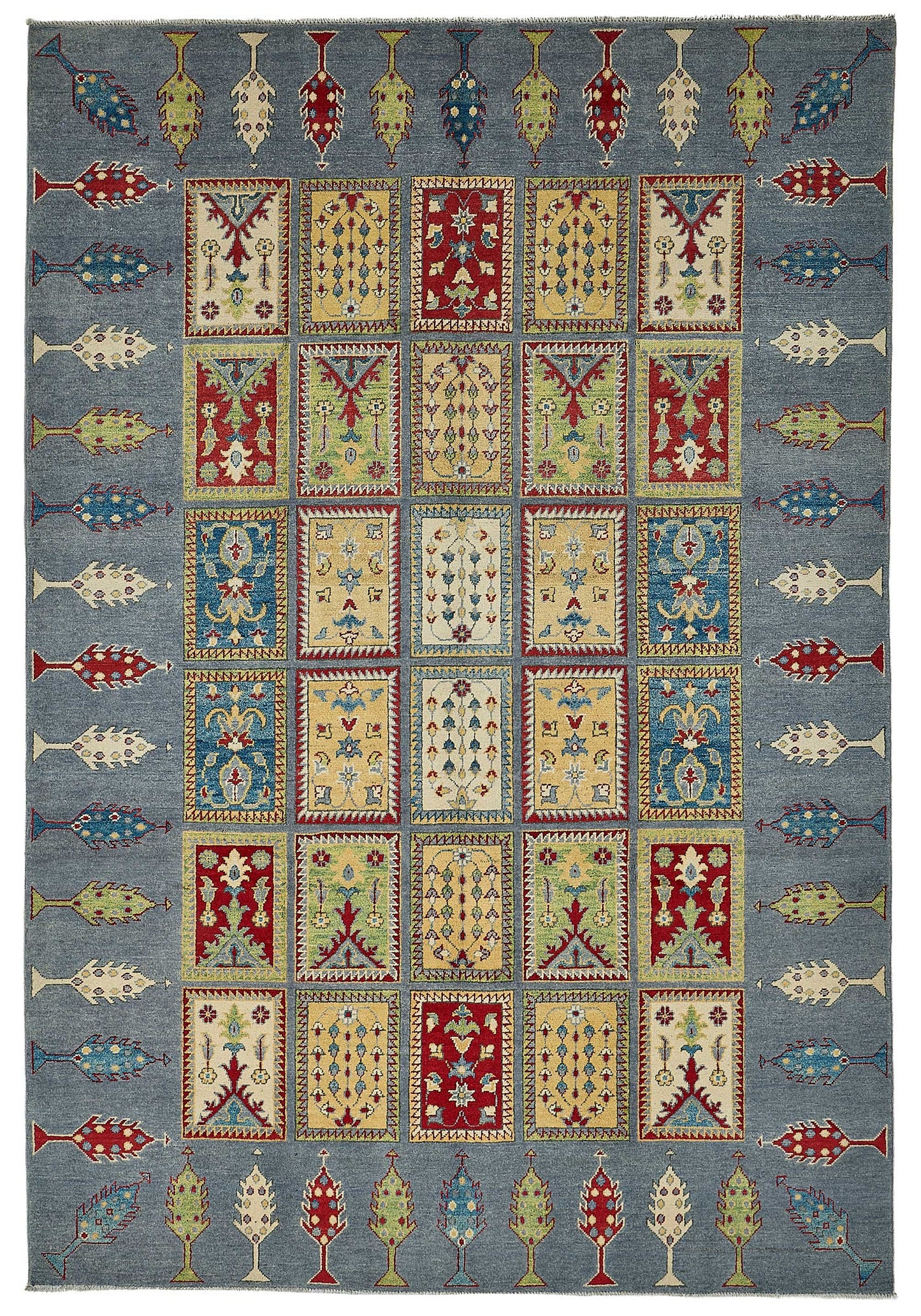7x10 Blue Handmade Contemporary Oushak Rug - 51590