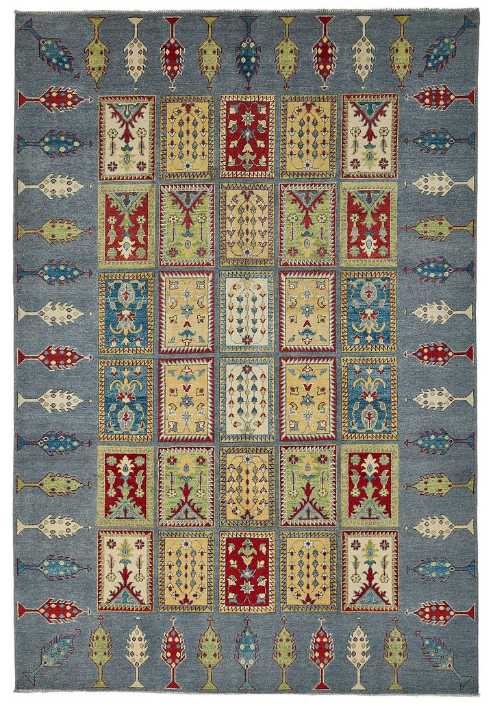 7x10 Blue Handmade Contemporary Oushak Rug - 51590