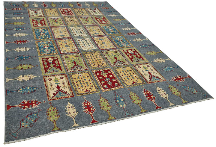 7x10 Blue Handmade Contemporary Oushak Rug - 51590