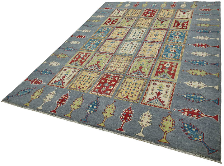 7x10 Blue Handmade Contemporary Oushak Rug - 51590