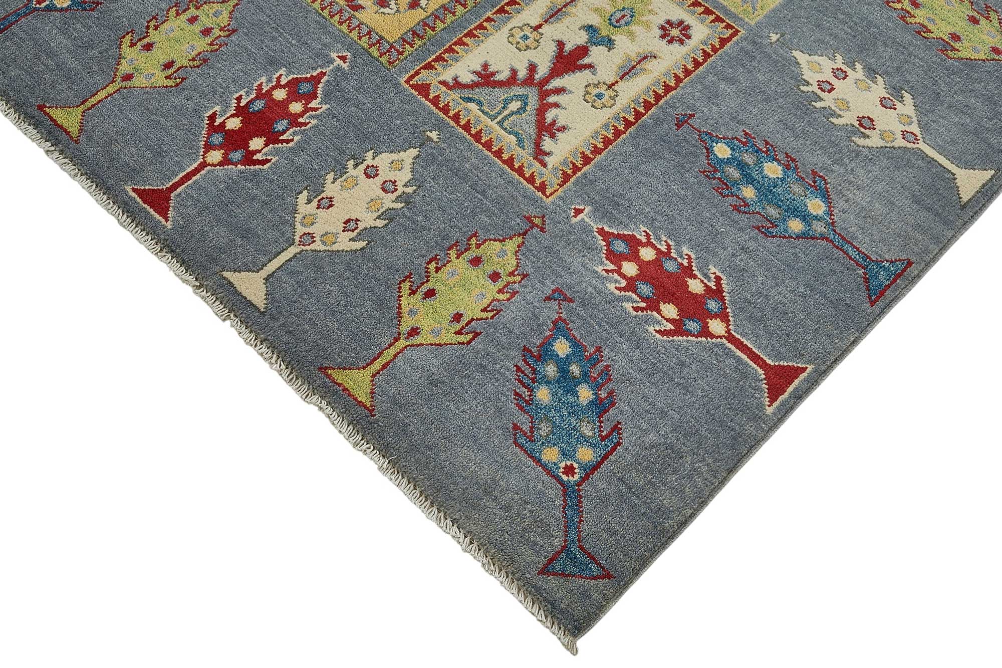 7x10 Blue Handmade Contemporary Oushak Rug - 51590