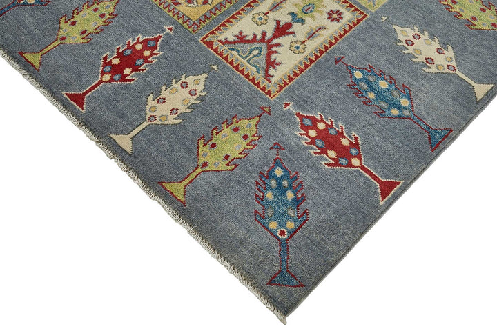 7x10 Blue Handmade Contemporary Oushak Rug - 51590