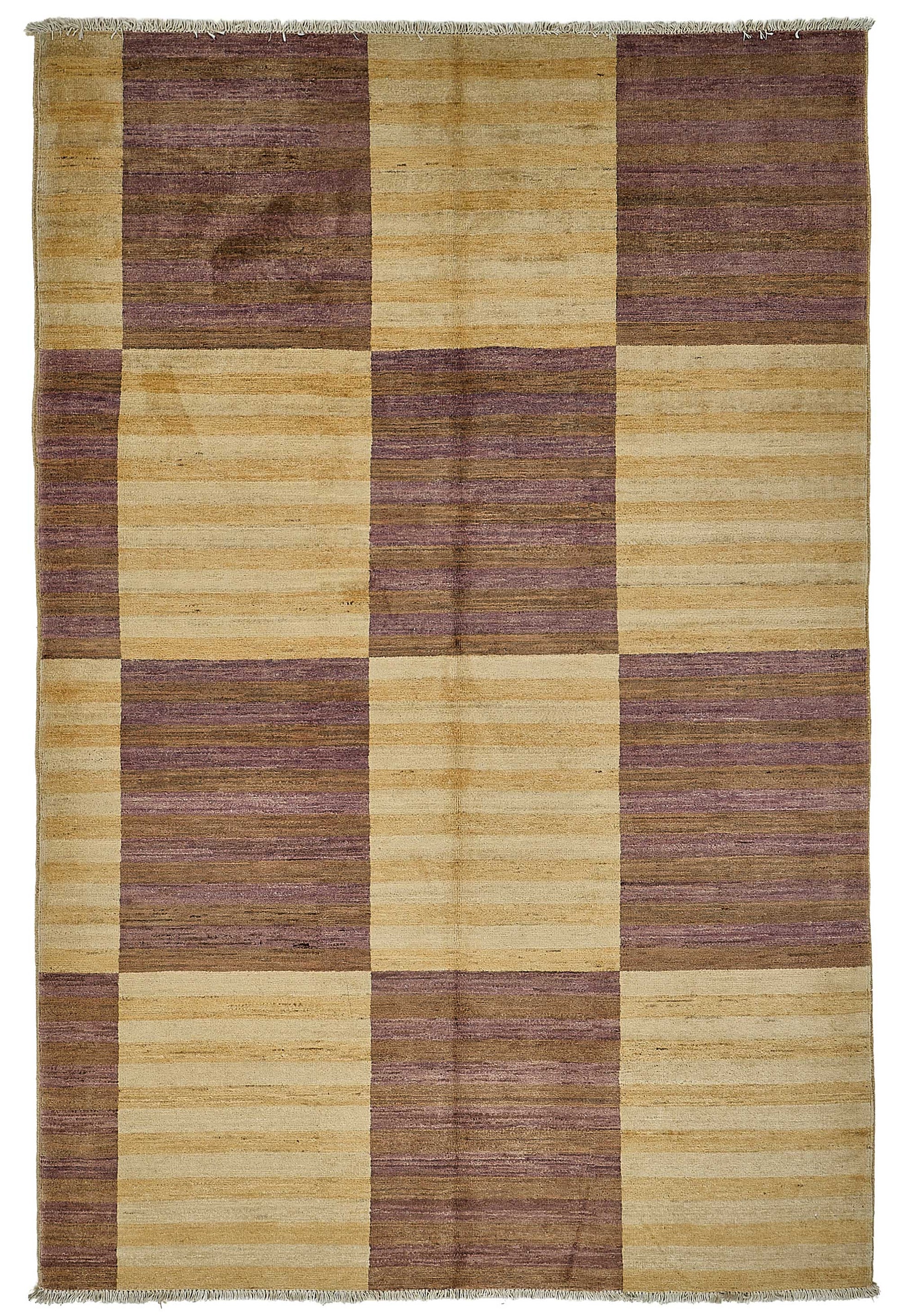 5x8 Beige Contemporary Geometric Oushak Rug - 51591