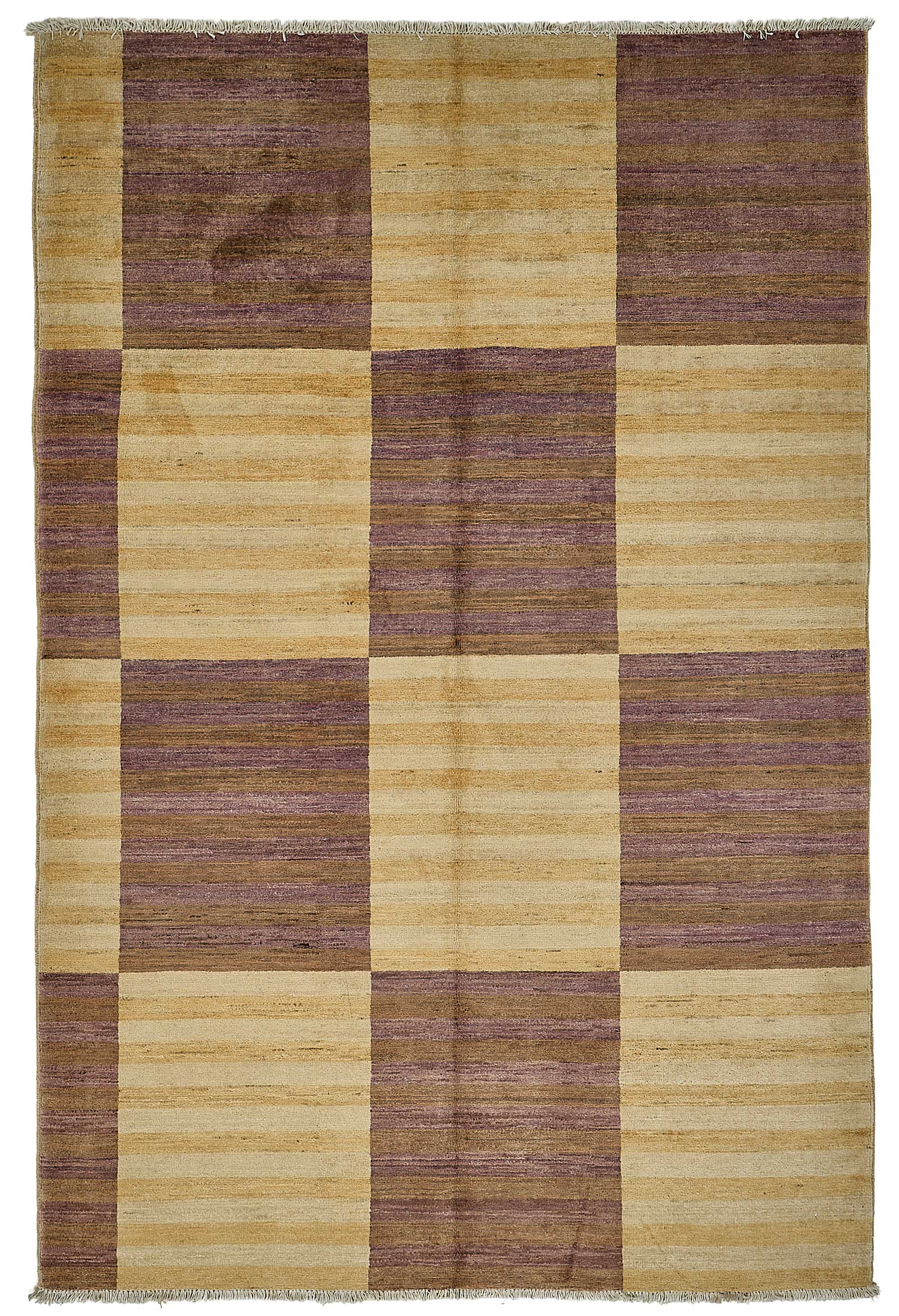 5x8 Beige Contemporary Geometric Oushak Rug - 51591