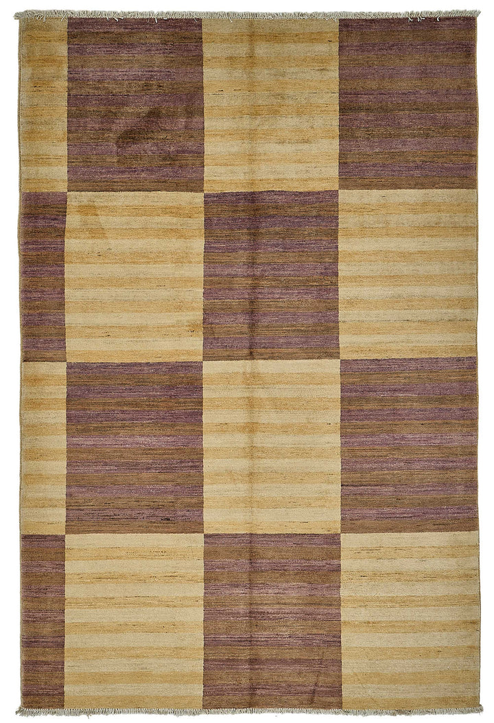 5x8 Beige Contemporary Geometric Oushak Rug - 51591