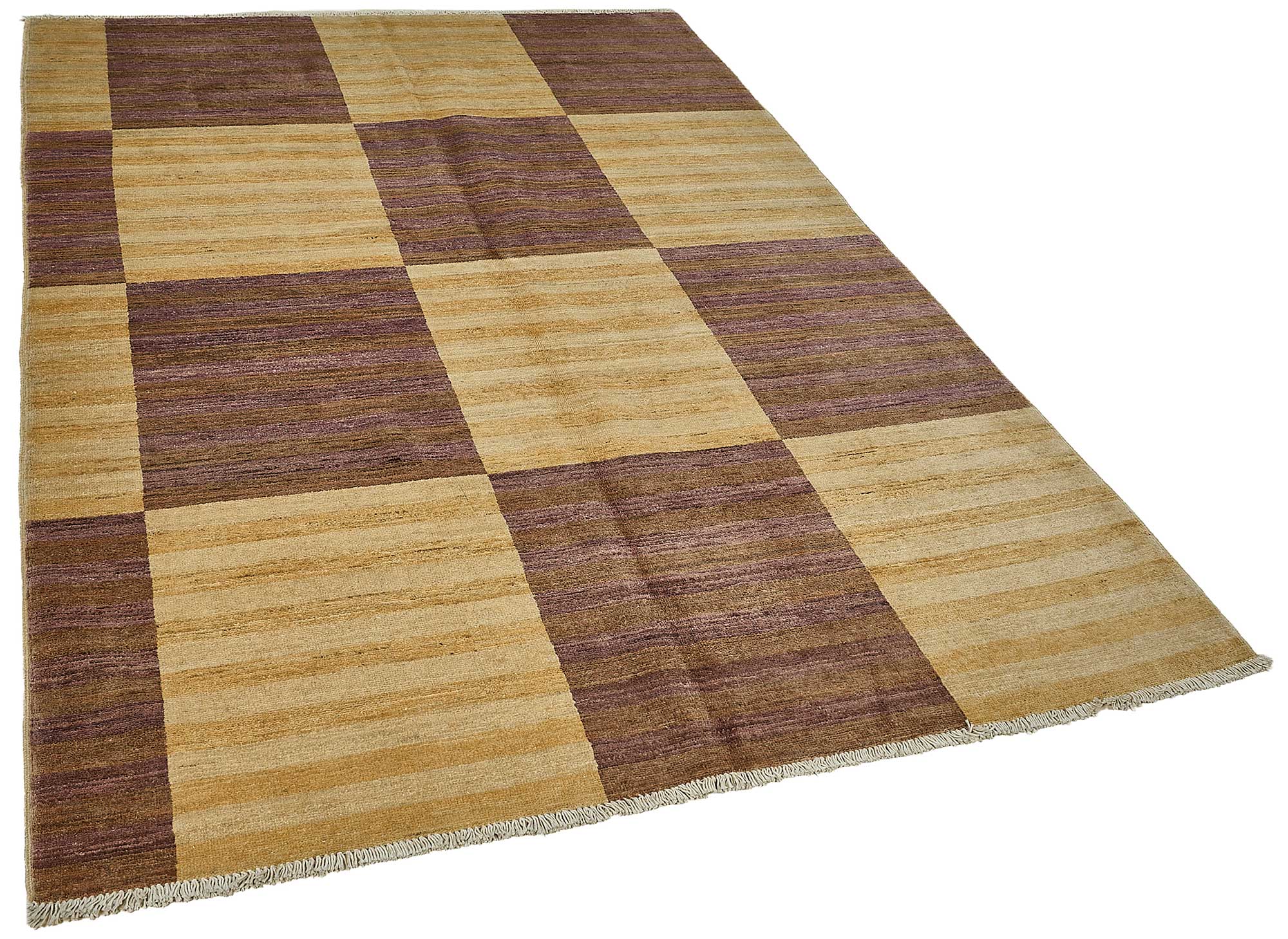 5x8 Beige Contemporary Geometric Oushak Rug - 51591