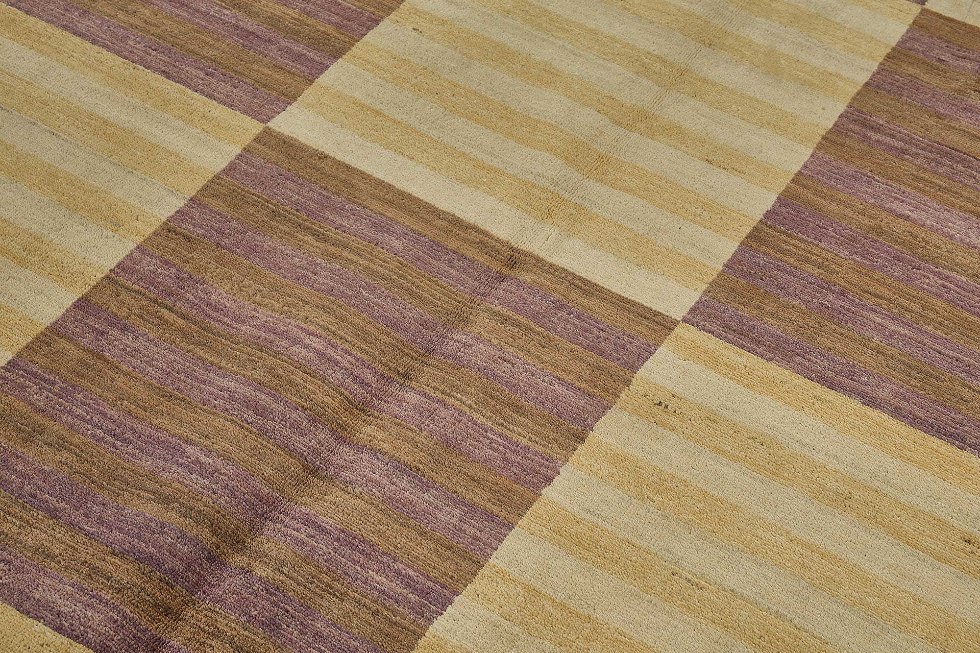 5x8 Beige Contemporary Geometric Oushak Rug - 51591