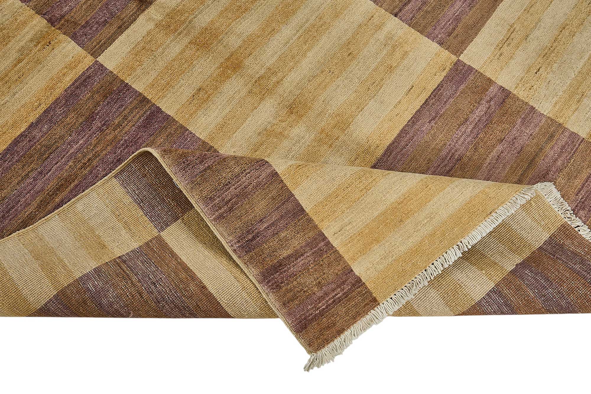 5x8 Beige Contemporary Geometric Oushak Rug - 51591