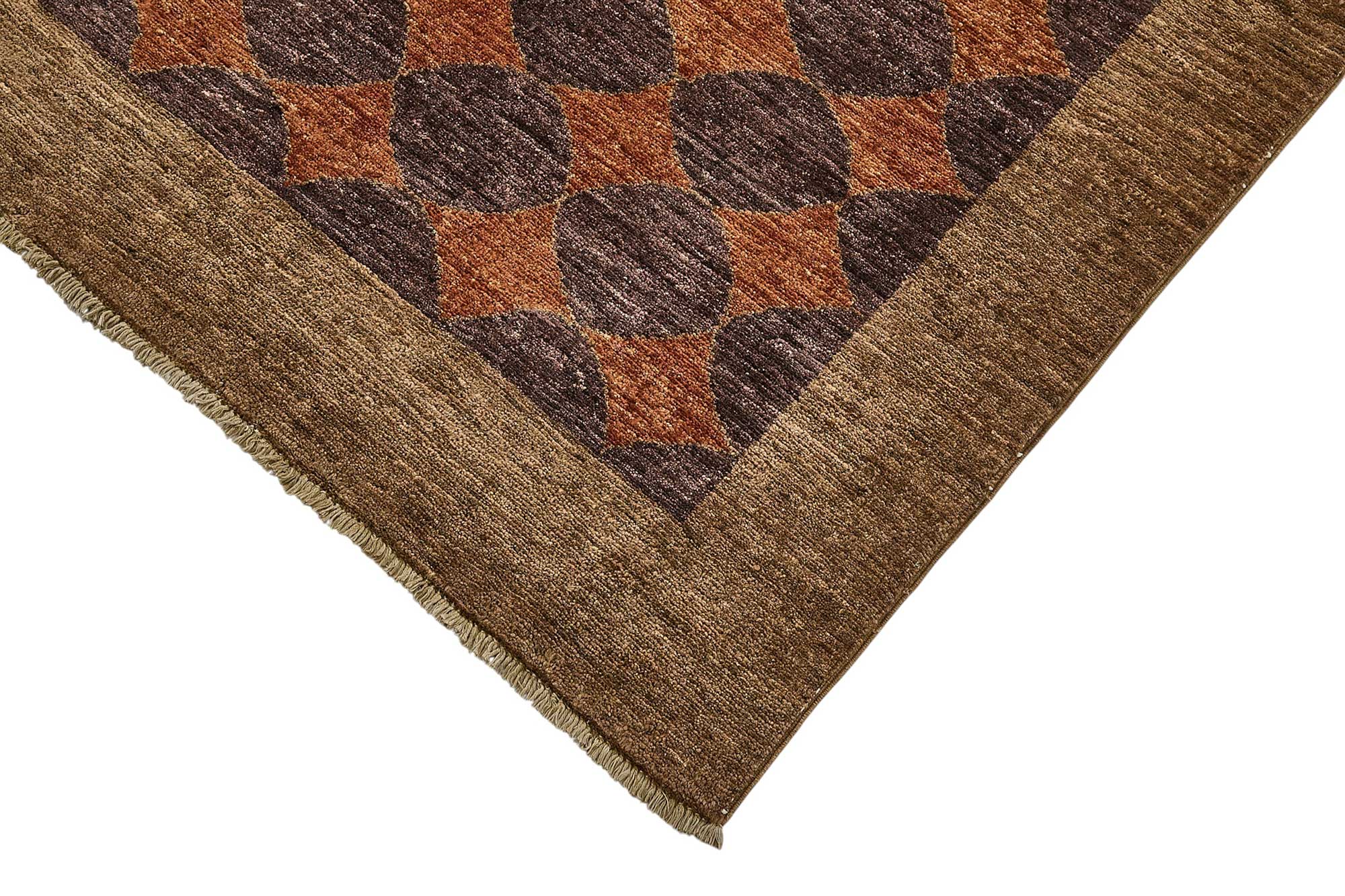 6x9 Brown Geometric Oushak Rug - 51592