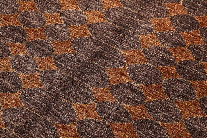 6x9 Brown Geometric Oushak Rug - 51592