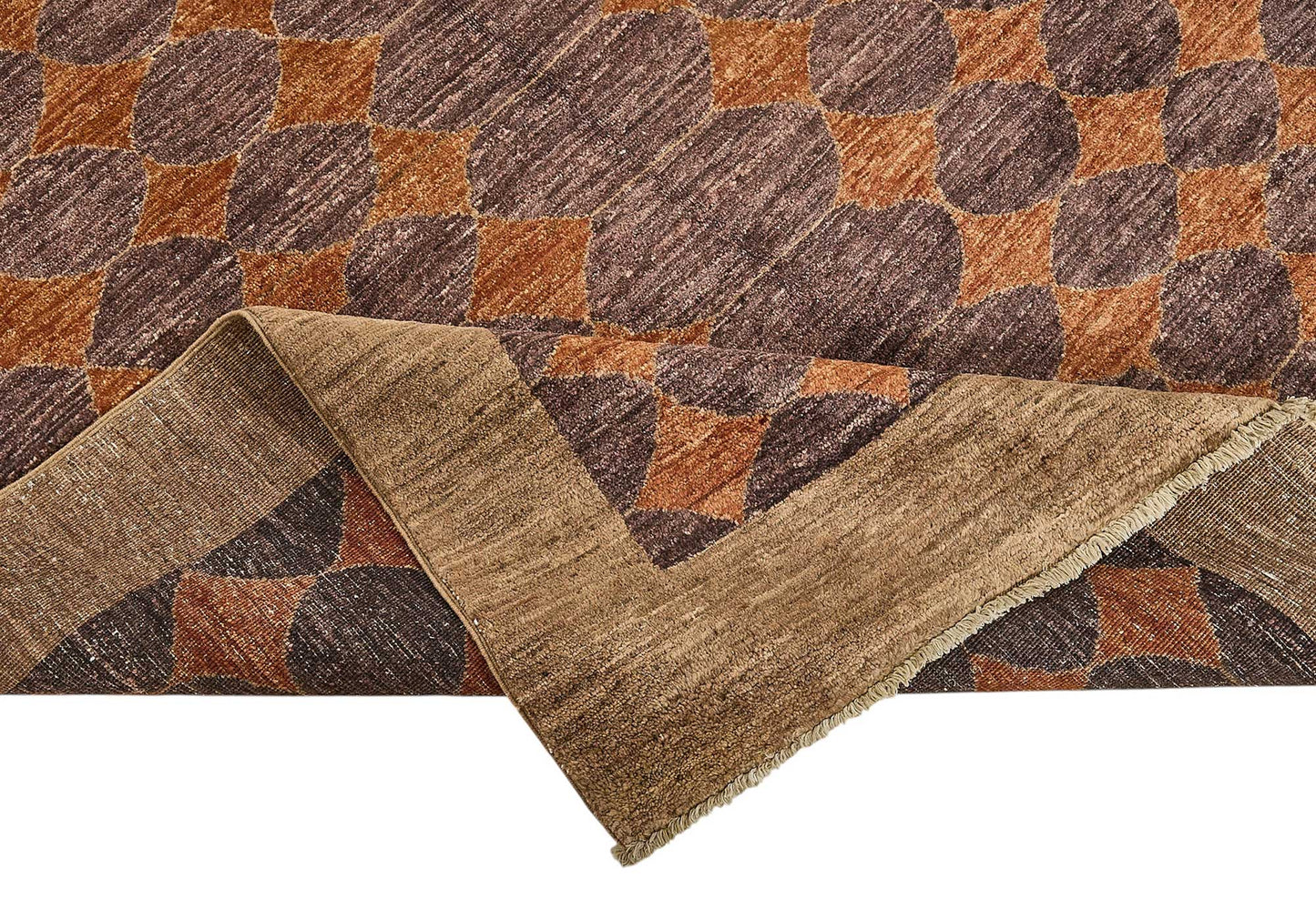 6x9 Brown Geometric Oushak Rug - 51592