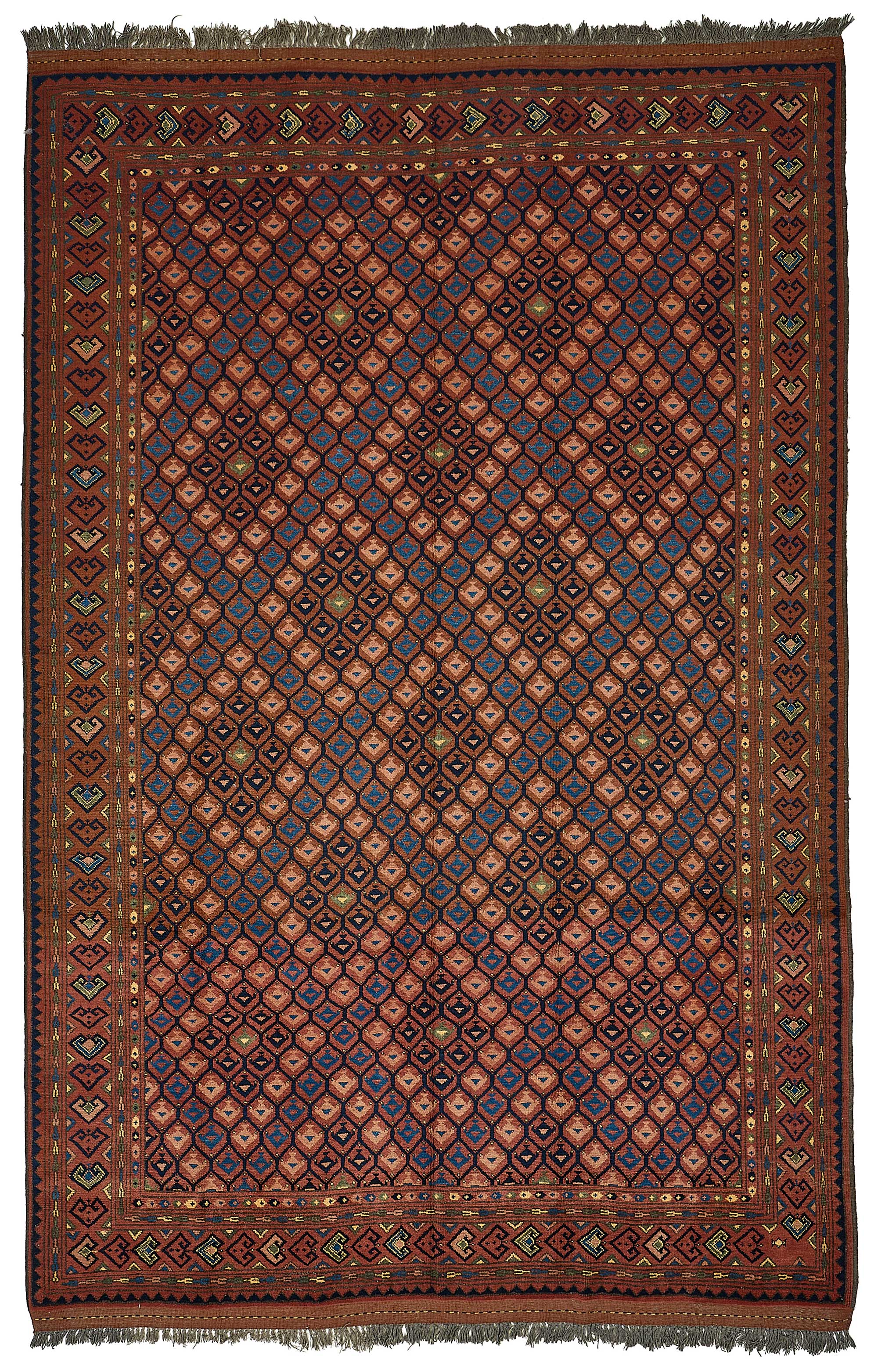 6x10 Red Handmade Tribal Geometric Oushak Rug - 51593