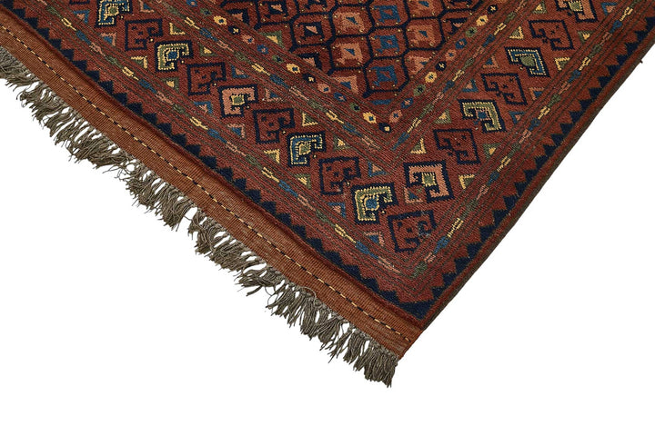 6x10 Red Handmade Tribal Geometric Oushak Rug - 51593