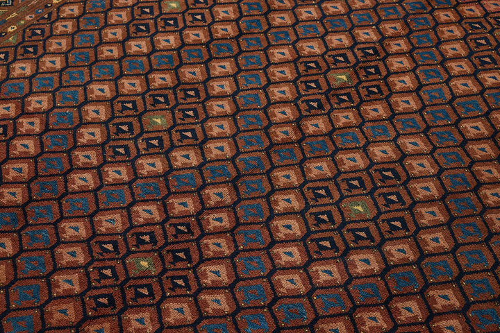 6x10 Red Handmade Tribal Geometric Oushak Rug - 51593