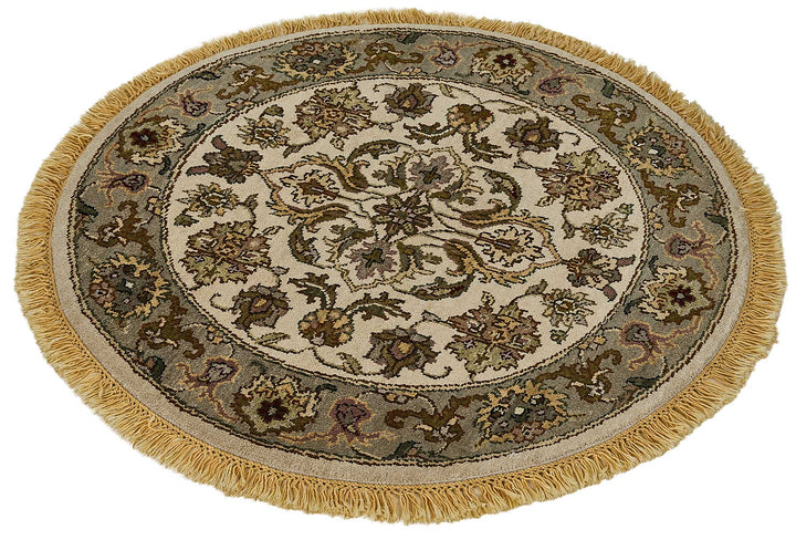 3x3 Beige Handmade Floral Oushak Rug - 51594