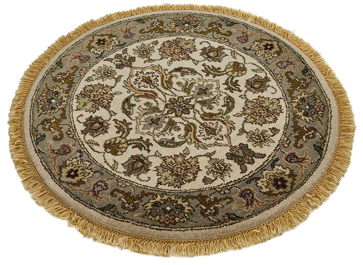 3x3 Beige Handmade Floral Oushak Rug - 51594